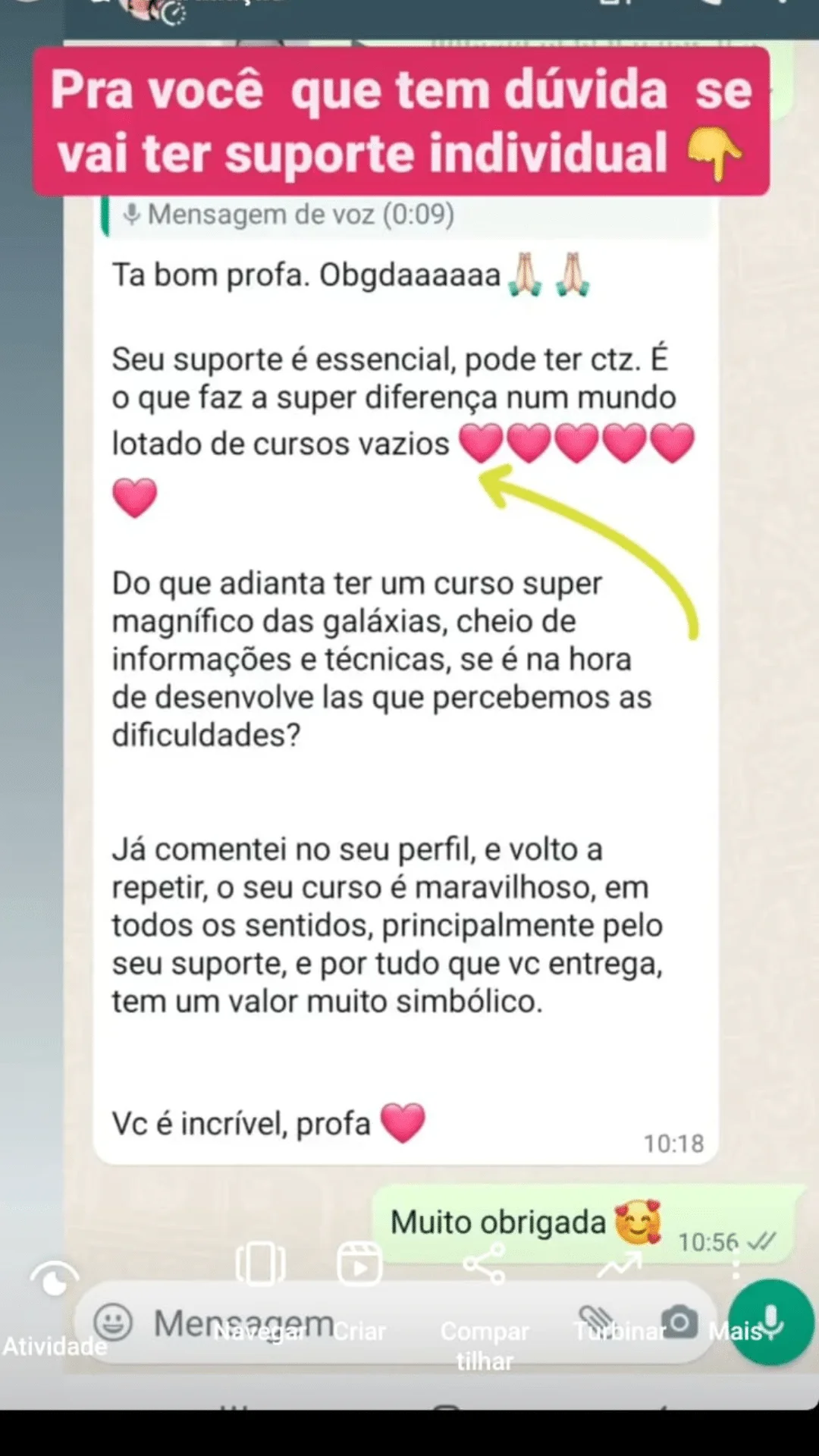 Depoimento de aluna 3